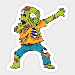 Funny Dabbing Zombie | Cute Halloween Monster Sticker